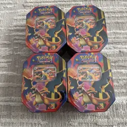 Pokemon Mega Charizard EX Tins Lot of 4 Y New Sealed - Image 1