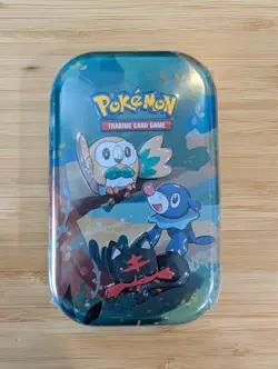 Pokemon TCG Celebrations Mini Tin - ALOLA Rowlett Litten Poppli - sealed - Image 1