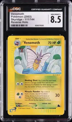 2003 POKEMON SKYRIDGE, REVERSE HOLO #111/144 VENOMOTH CGC 8.5 - Image 1