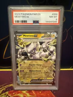 POKEMON 2023 Paradox Rift MEWTWO EX #058 PSA 8 RARE - Image 1