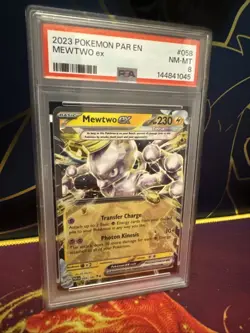 POKEMON 2023 Paradox Rift MEWTWO EX #058 PSA 8 RARE - Image 2