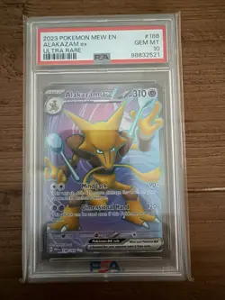 2023 POKEMON MEW EN-151 188 ALAKAZAM EX ULTRA RARE PSA 10 - Image 1