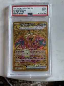 Pokemon Charizard ex Hyper Rare Holo 228/197 Obsidian Flames PSA 9 2023 - Image 1