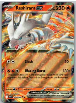 Reshiram ex 020/086 Holo Double Rare SV: White Flare Pokemon NM - Image 1