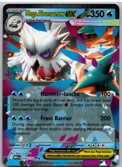 Mega Abomasnow ex 036/132 Double Rare Mega Evolution Pokemon NM - Image 1