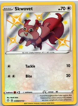 Skwovet SV099/SV122 Shiny Rare Shining Fates Shiny Vault Pokemon NM - Image 1