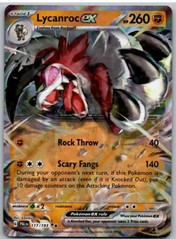 Lycanroc ex 117/193 Double Rare Paldea Evolved Pokemon NM - Image 1