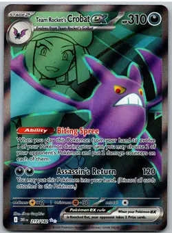 Team Rocket's Crobat ex 217/182 Ultra Rare Destined Rivals Pokemon NM - Image 1