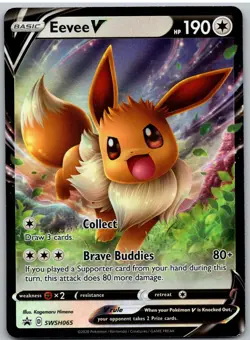 Eevee V SWSH065 Holo Promo Sword & Shield Promo Pokemon NM - Image 1