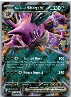 Team Rocket's Nidoking ex 119/182 Double Rare Destined Rivals Pokemon NM - Image 1