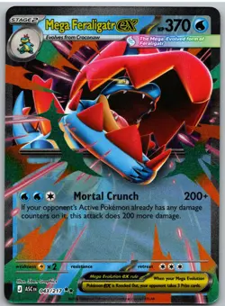 Mega Feraligatr ex 043/217 Double Rare ME: Ascended Heroes Pokemon NM - Image 1