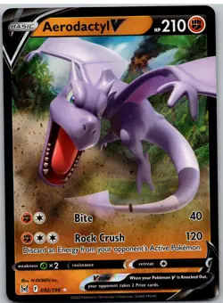 Aerodactyl V 092/196 Holo V Rare Lost Origin Pokemon NM - Image 1