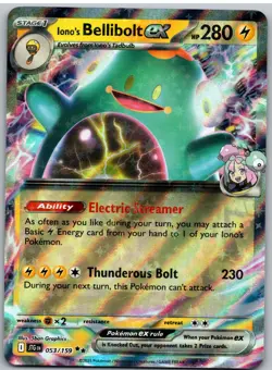 Iono's Bellibolt ex 053/159 Double Rare Journey Together Pokemon NM - Image 1