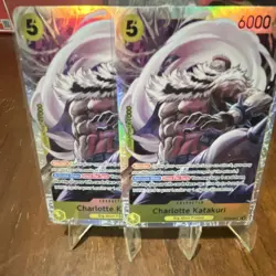 One Piece Card Game Charlotte Katakuri Blocker Holo 2 Card Lot - Image 1