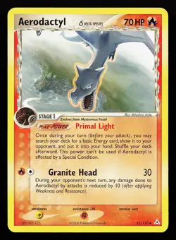 Aerodactyl 35/110 Uncommon Holon Phantoms Pokemon Card - Image 1