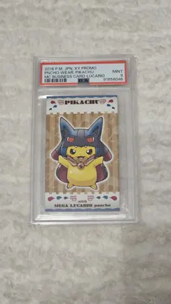 2016 POKEMON JPN STRONG CUTE PIKACHU MEGA CAMPAIGN BUSINESS CARDS PIKACHU PSA 9 - Image 1