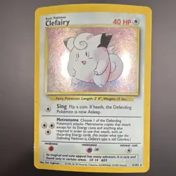 Pokemon Clefairy 5/102 Base Set Holo Rare Basic Card English Pokemon TCG - Image 1