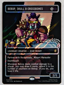 Teenage Mutant Ninja Turtles Bebop, Skull & Crossbones SURGE FOIL 87 MTG TMNT - Image 1