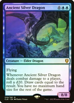 Ancient Silver Dragon *FOIL* - CLB - NM - Magic The Gathering - MTG - Image 1