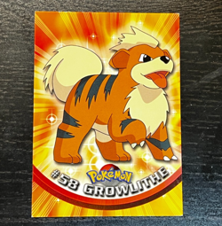 1999 Topps CHROME SERIES Pokemon GROWLITHE #58 TV Animation Edition NON HOLO - Image 1