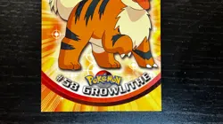 1999 Topps CHROME SERIES Pokemon GROWLITHE #58 TV Animation Edition NON HOLO - Image 3