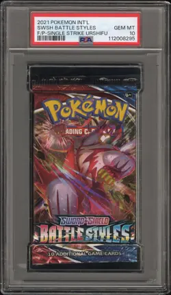 PSA 10 Pokemon Battle Styles Single Strike Urshifu Art Sealed Booster Pack - Image 1