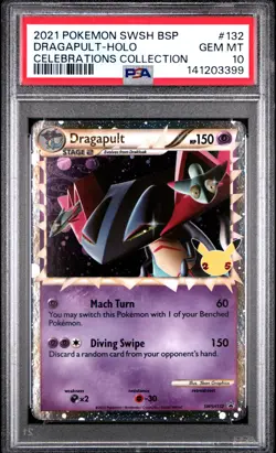 2021 POKEMON SWSH BLACK STAR PROMO CELEBRATIONS COLLECTION DRAGAPULT-HOLO PSA 10 - Image 1