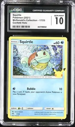 ✨✨ CGC 10 Squirtle 17/25 Cosmos Holo Celebrations McDonald's Collection 2021 - Image 1