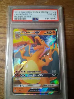 2019 Pokemon Sun & Moon: Hidden Fates- Charizard GX (#9) PSA 10 - Image 1