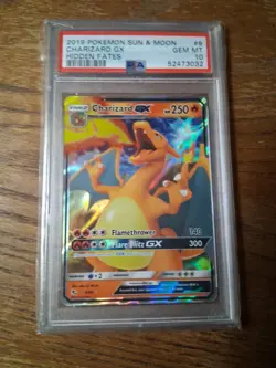 2019 Pokemon Sun & Moon: Hidden Fates- Charizard GX (#9) PSA 10 - Image 4