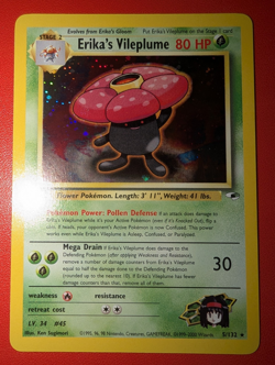 Pokemon Erika's Vileplume 005/132 Gym Heroes Holo Rare 80HP Mega Drain 30 2000 - Image 1
