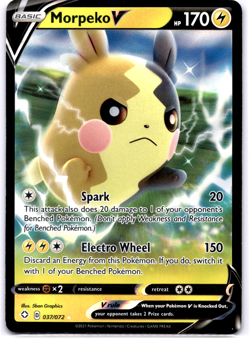 Pokemon TCG Morpeko V 037/072 Shining Fates Holo Rare Near Mint - Image 1