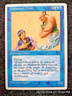 Mahamoti Djinn 4th Edition NM Blue Rare MAGIC THE GATHERING MTG CARD (DS3D1H5) - Image 1