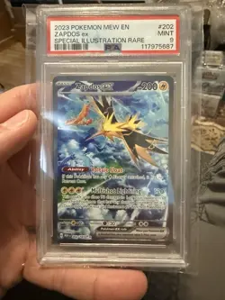 2023 POKEMON Mew EN 151 ZAPDOS ex Special Illustration Rare Card #202 PSA 9 - Image 1