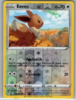 Eevee 125/203 Reverse Holo SWSH07: Evolving Skies - Pokemon Card - NM - Image 1