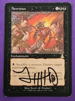 MTG Magic The Gathering - Attrition - {SIGNED} Urza's Destiny MP - Image 1