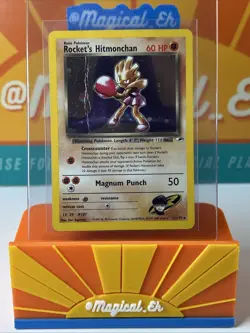Rocket’s Hitmonchan #11 Holo Rare WoTC Pokemon TCG 2000 Gym Heroes DMG - Image 1