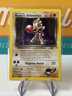 Rocket’s Hitmonchan #11 Holo Rare WoTC Pokemon TCG 2000 Gym Heroes DMG - Image 3