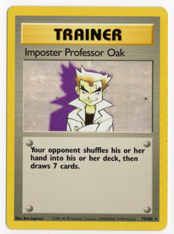 Imposter Professor Oak 73/102 Base Set Pokemon Card - Image 1