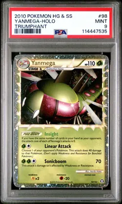 2010 POKEMON TRIUMPHANT YANMEGA PRIME #98 ULTRA RARE HOLO PSA 9 MINT #114447535 - Image 1