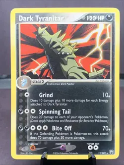 Pokemon TCG Dark Tyranitar 19/109 EX Team Rocket Returns No Holo Rare VTG 2004 - Image 1