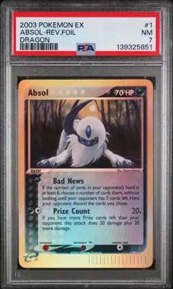 2003 Pokemon Ex Dragon Absol-Reverse #1 PSA 7 - Image 1