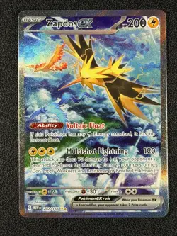 Zapdos ex 202/165 SIR Special Illustration Rare 151 SV2a Pokemon TCG English - Image 1