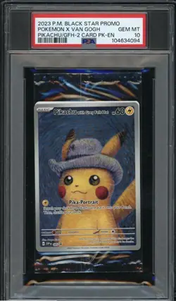 Pokemon Pikachu with Grey Felt hat Van Gogh 085 Graded Sealed Promo PSA 10 - Image 1