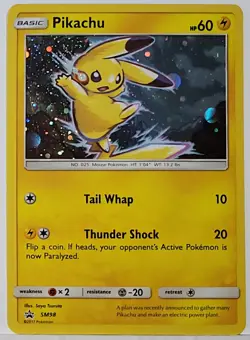 Pikachu SM98 Cosmos Holo Bleed Error Rare Pokemon TCG ✨ Black Star Promo - Image 1