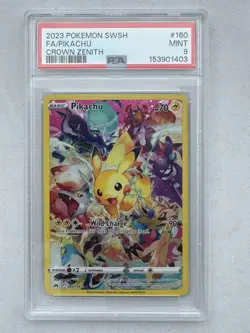Pokemon TCG Pikachu 160/159 Crown Zenith Full Art Secret Rare PSA 9 - Image 1