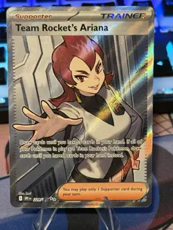 Team Rocket's Ariana 224/182 Destined Rivals Ultra Rare Full Art Holo Pokemon NM - Image 1