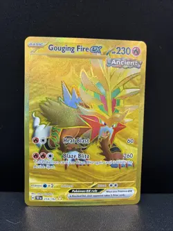 Pokemon TCG Gouging Fire EX 214/162 Hyper Rare NM New Gold SV05 Temporal Forces - Image 1