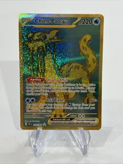 Pokemon TCG Chien-Pao EX 242/091 Paldean Fates NM Hyper Rare Full Art Gold - Image 1