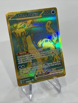 Pokemon TCG Chien-Pao EX 242/091 Paldean Fates NM Hyper Rare Full Art Gold - Image 2